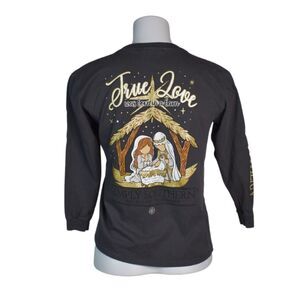 Simply Southern True Love Long Sleeve Tee Christmas Jesus Youth Medium